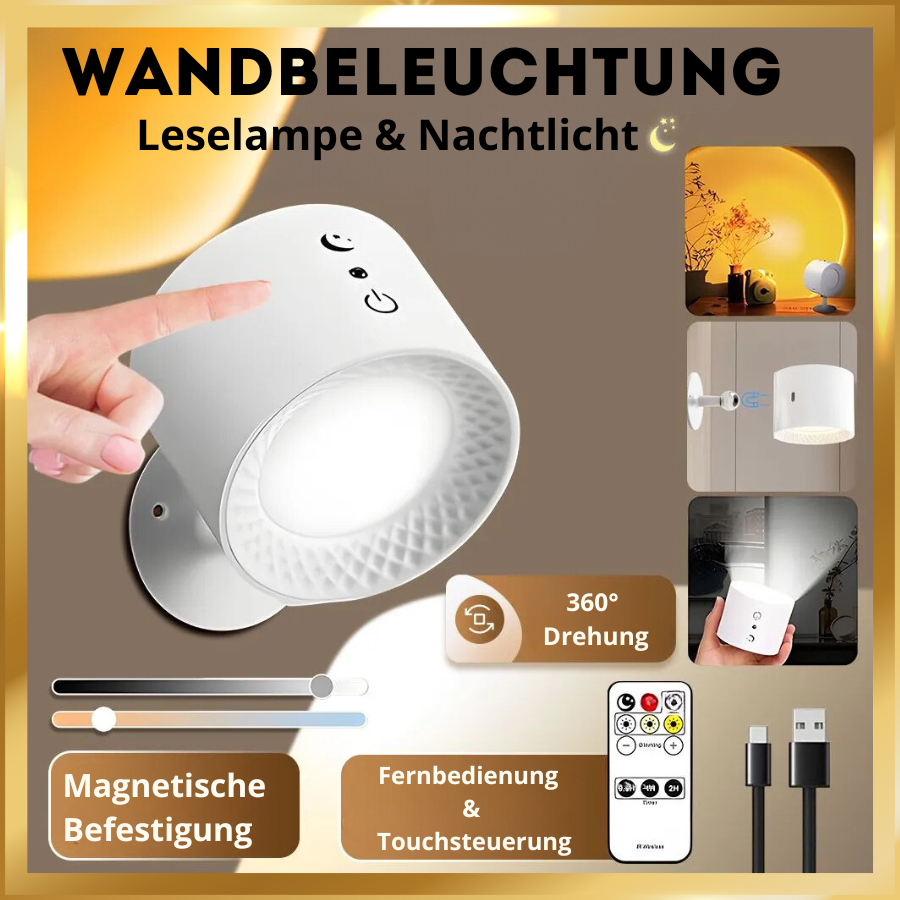 Kabelloses LED-Nachtlicht mit Fernbedienung und 360°-Aufladung über USB