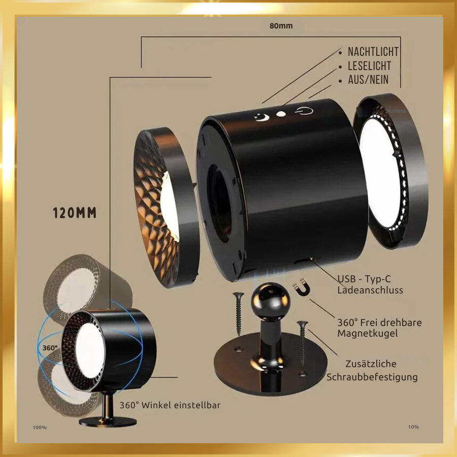 Kabelloses LED-Nachtlicht mit Fernbedienung und 360°-Aufladung über USB