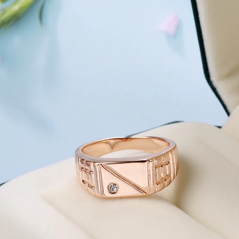 Geometric Zircon Signet Ring