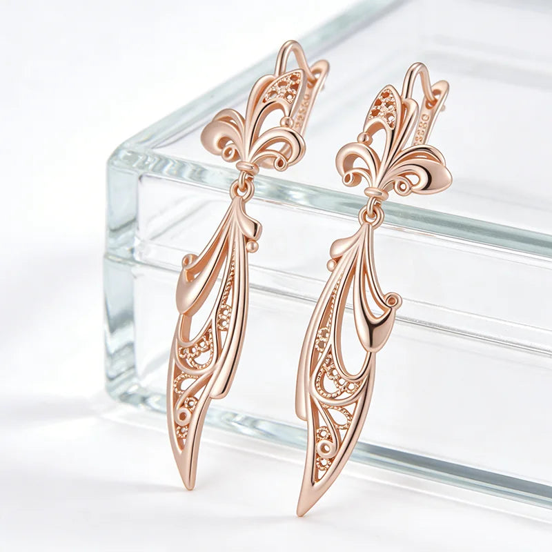 Sculptural Flower Dangle Earrings