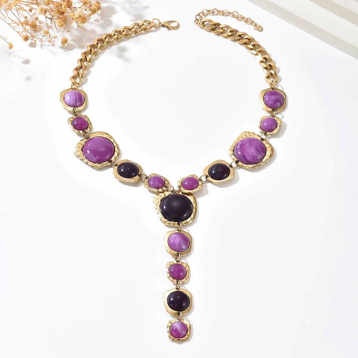 Sculptural Y-Link Pendant Necklace