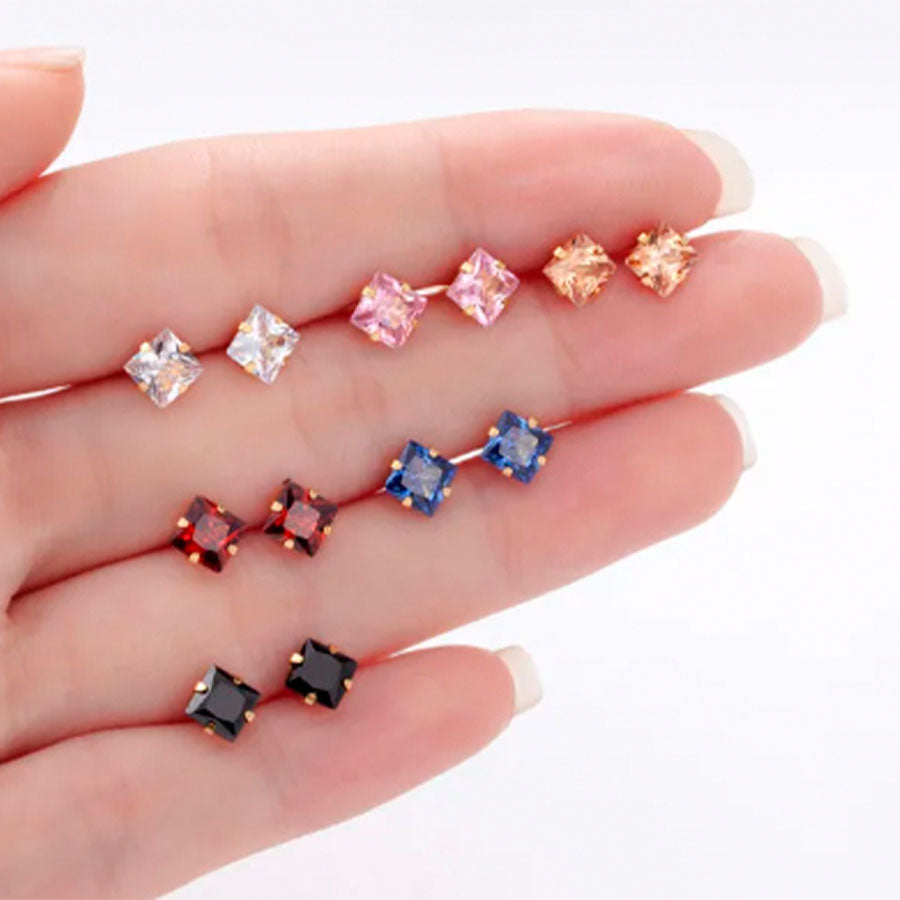 Colorful Facets Stud Earrings