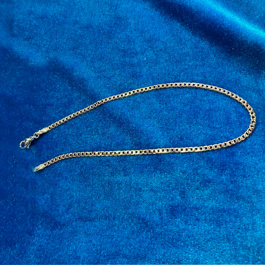 Anklet in silver-plated color, length 25 cm