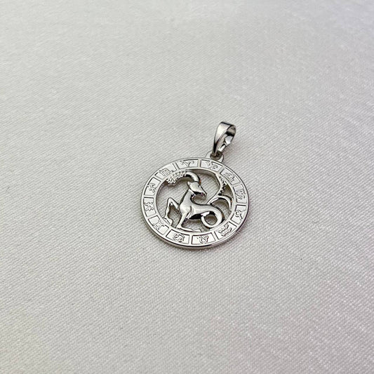 Capricon Zodiac Pendant Silver-Plated