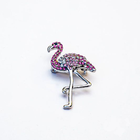 Gemstone Flamingo Brooch