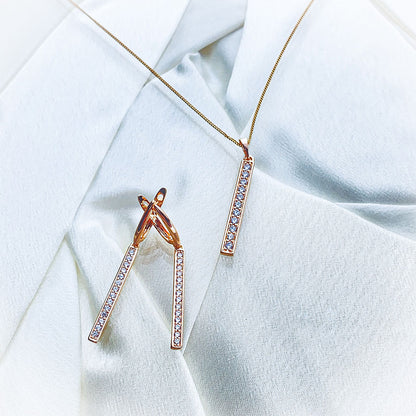 Glowing Lines Earrings and Elegant Light Pendant