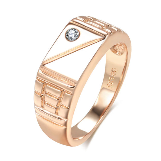 Geometric Zircon Signet Ring