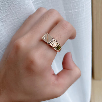 Geometric Zircon Signet Ring