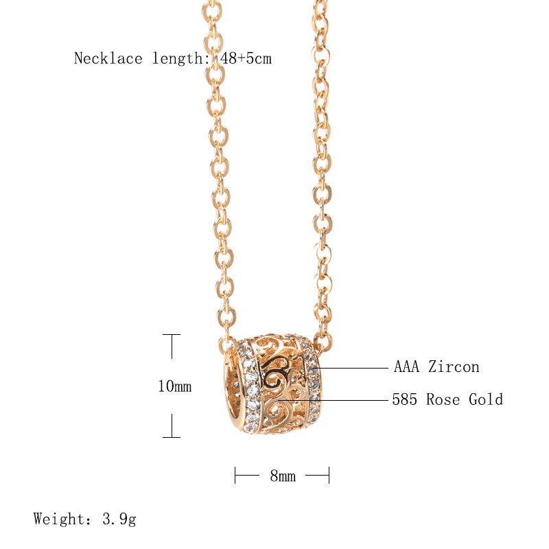 Hollow Crystal Flower Necklace