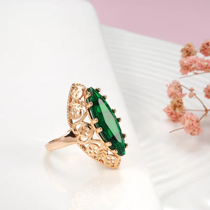 Emerald Hollow Zircon Ring