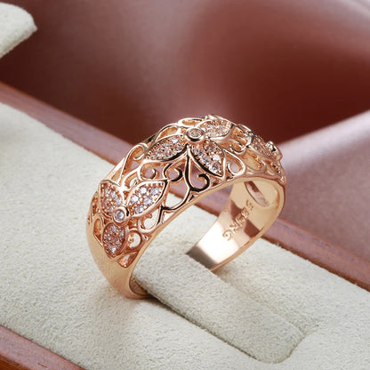 Vintage Zircon Flower Ring