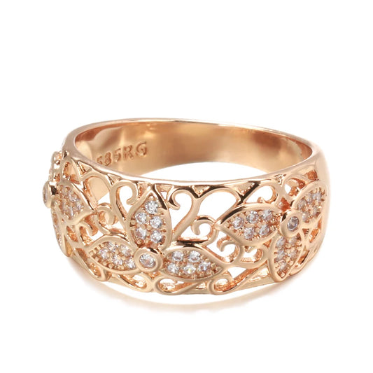 Vintage Zircon Flower Ring