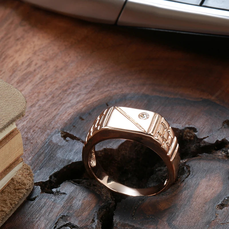 Geometric Zircon Signet Ring