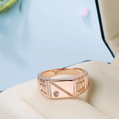 Geometric Zircon Signet Ring