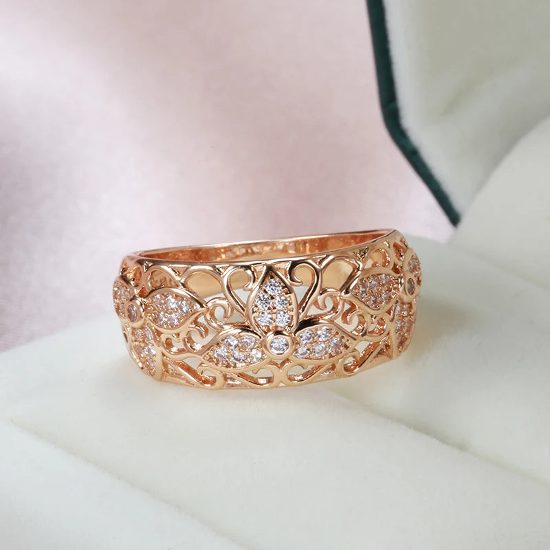 Vintage Zircon Flower Ring