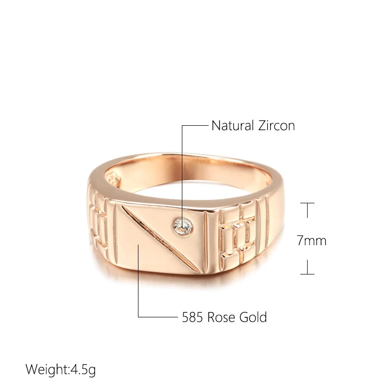 Geometric Zircon Signet Ring