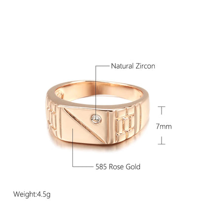 Geometric Zircon Signet Ring