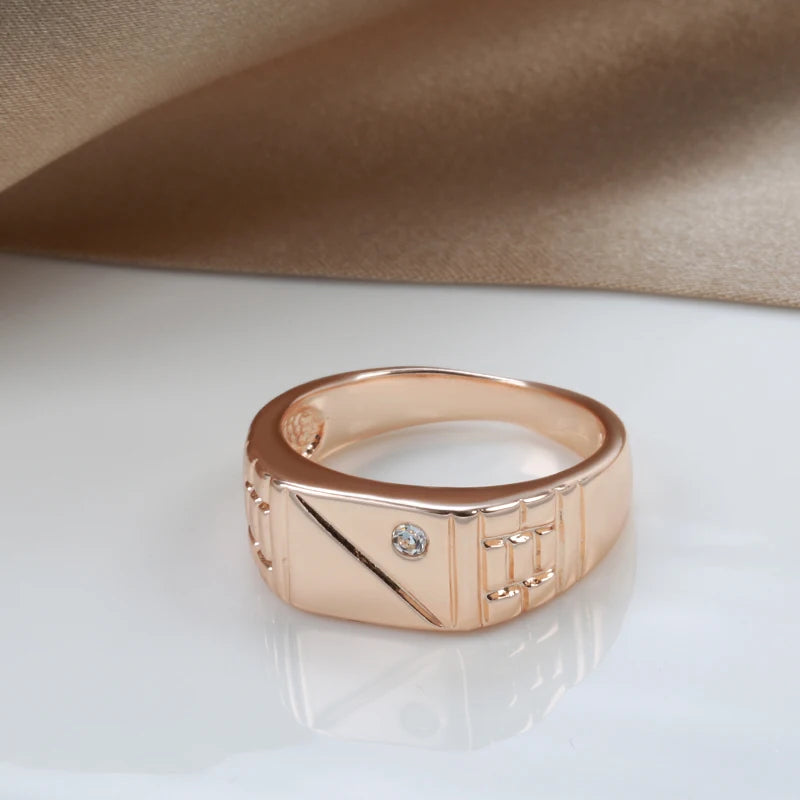 Geometric Zircon Signet Ring