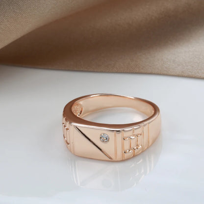 Geometric Zircon Signet Ring