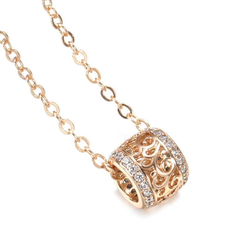 Hollow Crystal Flower Necklace