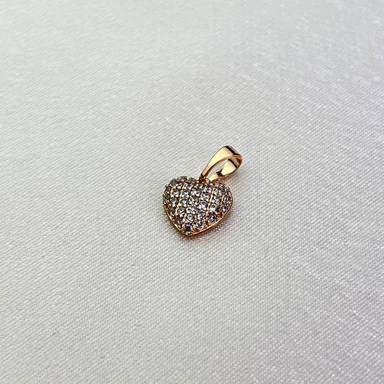 Heart & Crystals Gold-Plated Pendant