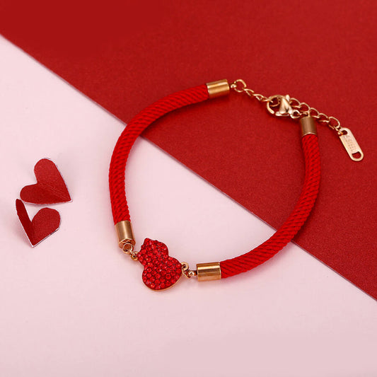 Red String Bracelet With Cat Symbol