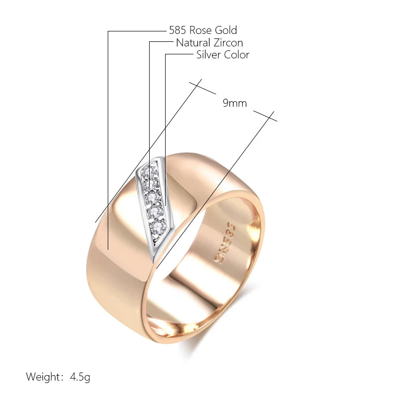 Wide Two-Tone Zircon Ring