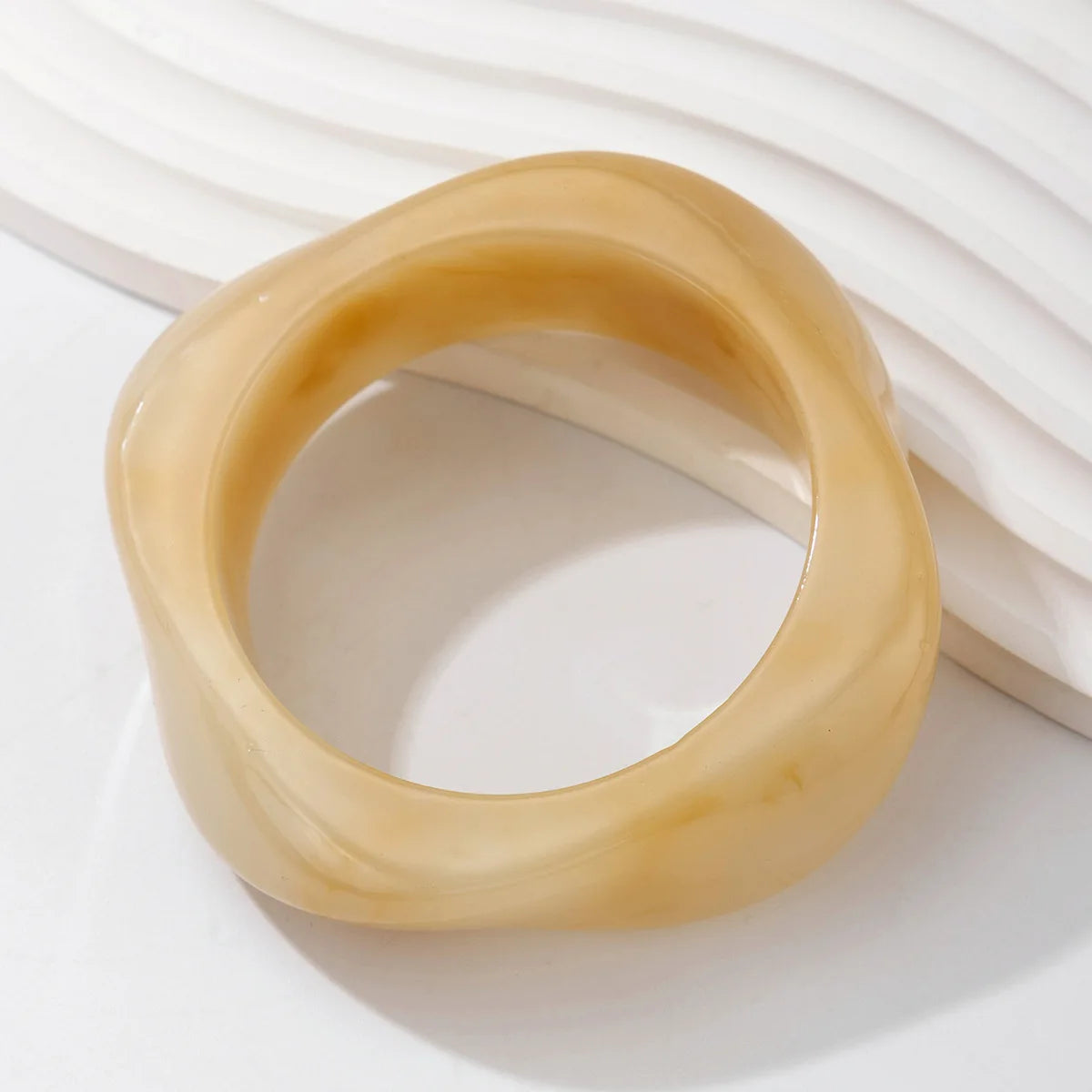 Sculptural Resin Wide Cuff Bangle