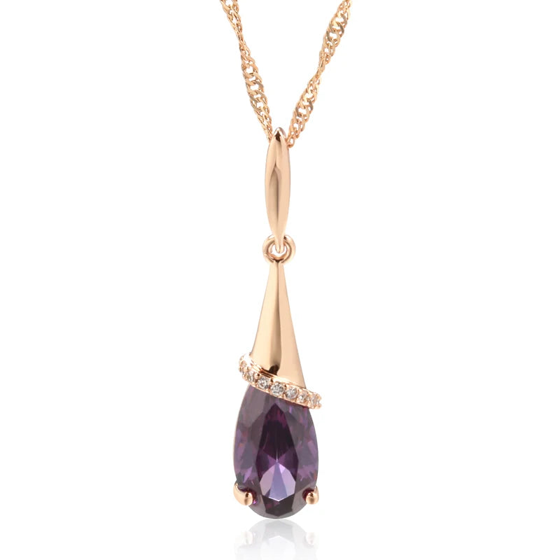 Amethyst Water-Drop Necklace