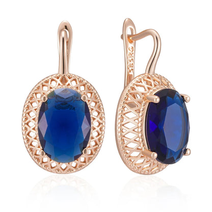 Sapphire Oval Bridal Earrings