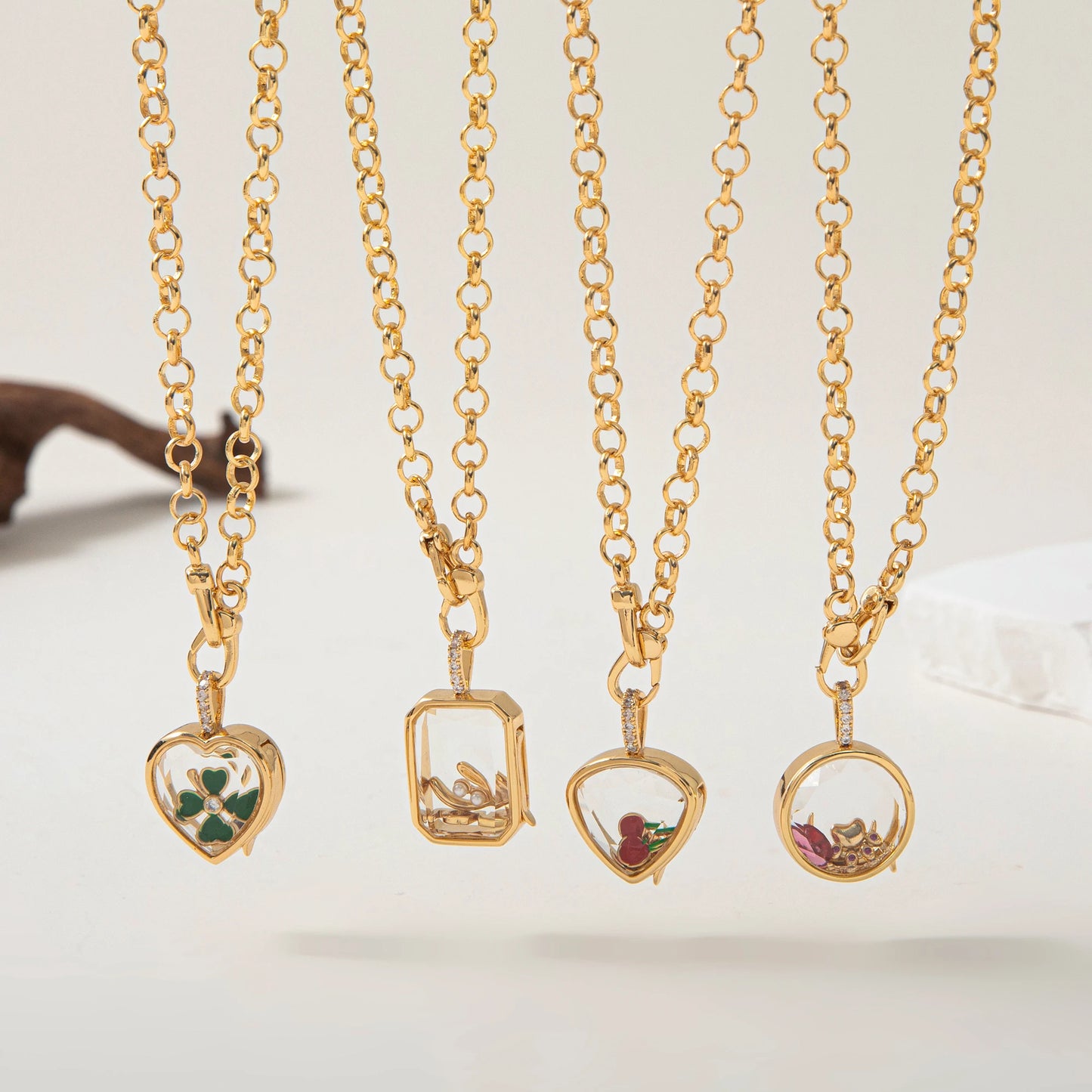 Floating Locket Necklace & Charms