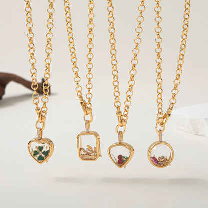 Floating Locket Necklace & Charms