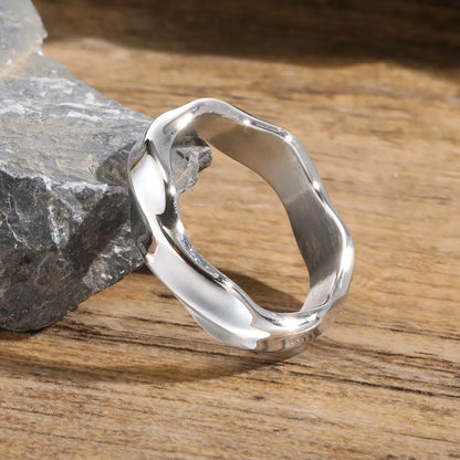 Oxidized Mobius Band Ring