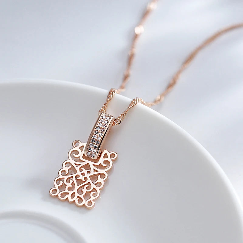 Vintage Square Long Pendant Necklace