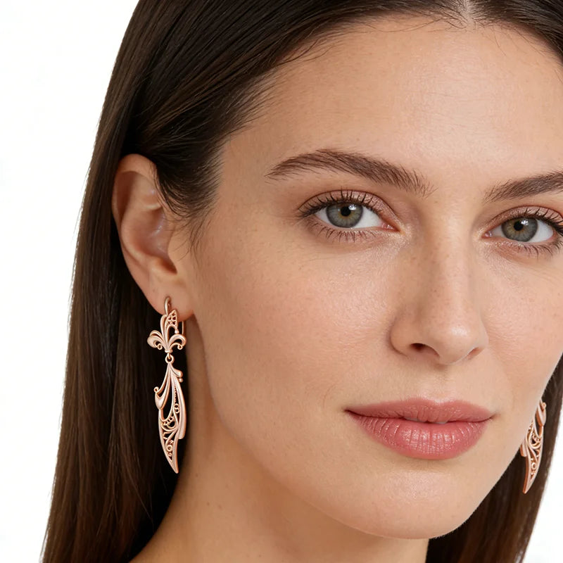Sculptural Flower Dangle Earrings