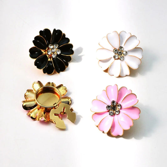 Crystal Petal Button Covers — 2 Piece Set