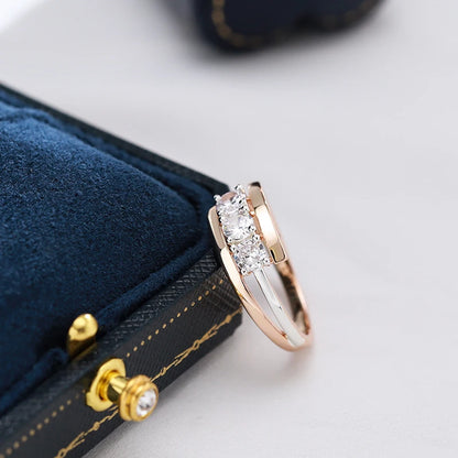 Triple White Zircon Bridal Ring
