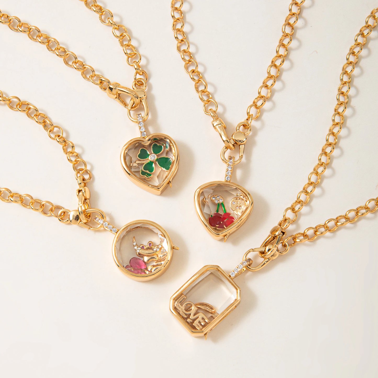 Floating Locket Necklace & Charms