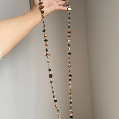 Mosaic Stone Layered Necklace
