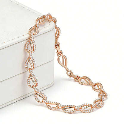 Rose Gold Heart Link Bracelet