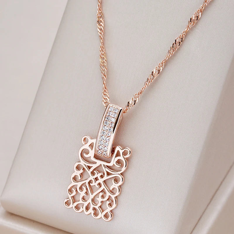 Vintage Square Long Pendant Necklace