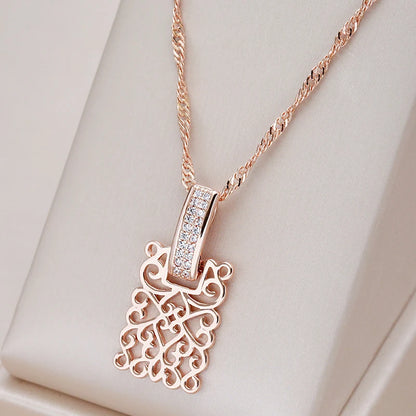 Vintage Square Long Pendant Necklace