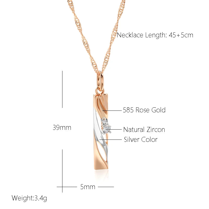 Two-Tone Geometric Pendant Necklace