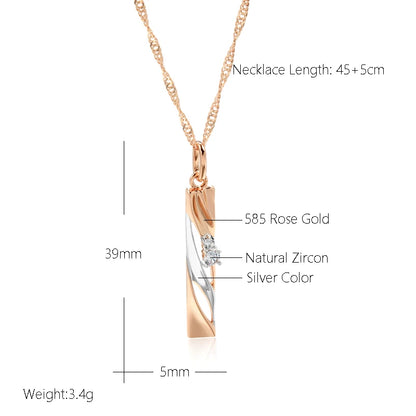 Two-Tone Geometric Pendant Necklace