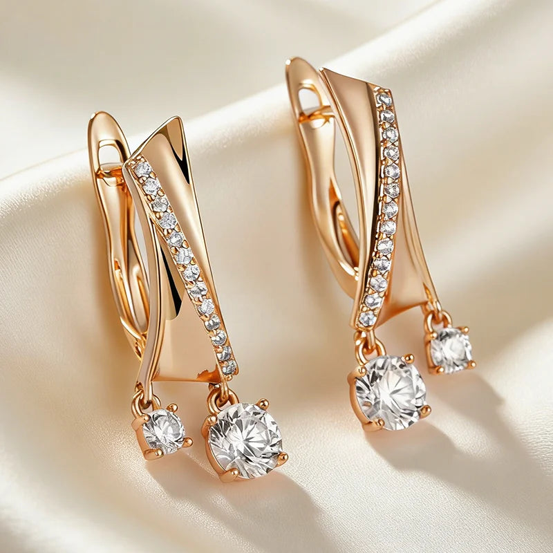Radiant Zircon Dangle Earrings