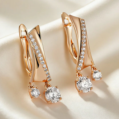 Radiant Zircon Dangle Earrings