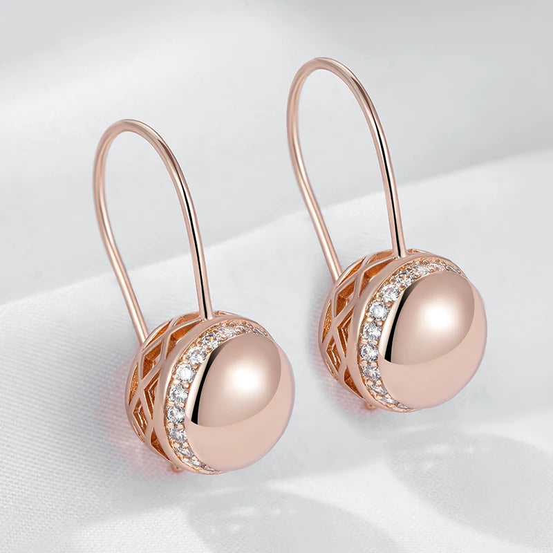 Sculptural Rose-Gold Drop Earrings