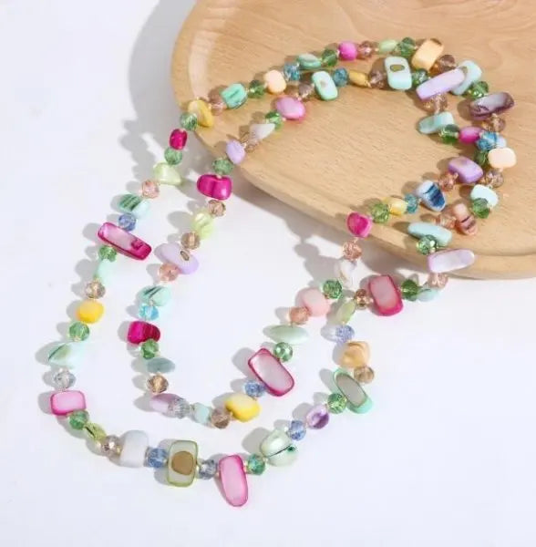 Mosaic Stone Layered Necklace