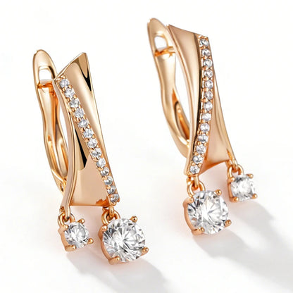 Radiant Zircon Dangle Earrings