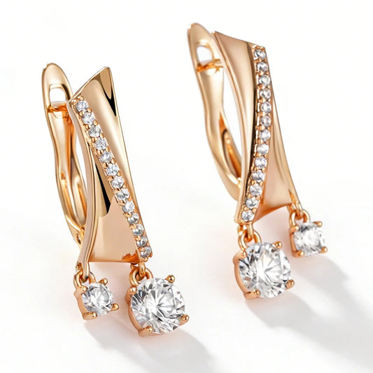 Radiant Zircon Dangle Earrings